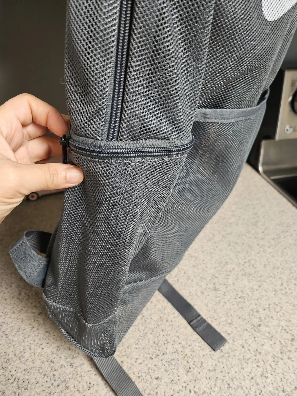 Nike Men's Gray Mesh Backpack - Casual Everyday Bag